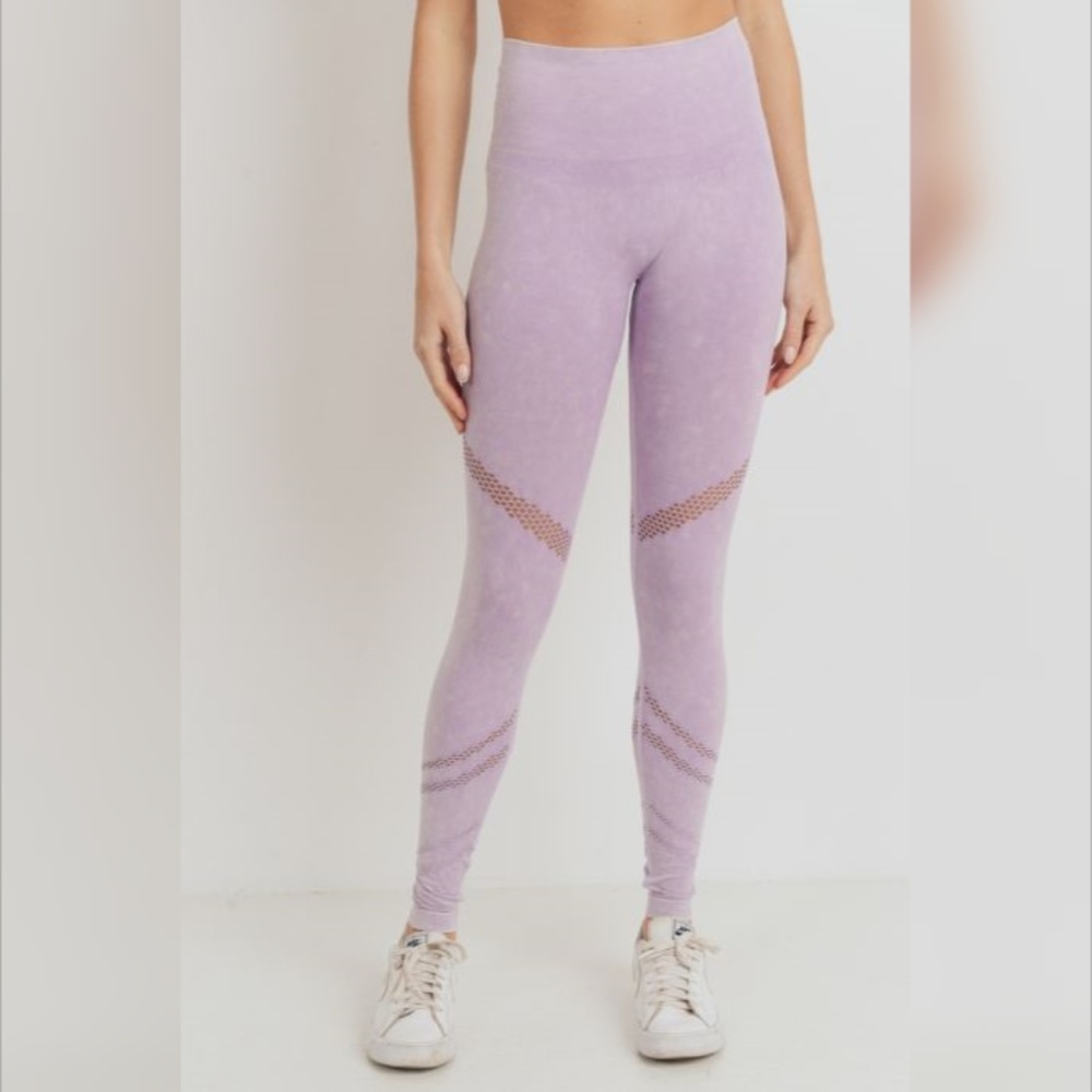 Perforation Highwaist Mineral Wash Seamless Leggin - Picture 6 of 7